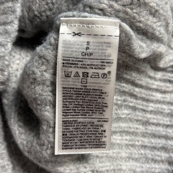 Gap Women’s Gray Cozy Fall Sweater Wool Alpaca Blend Size Small - Picture 6 of 7